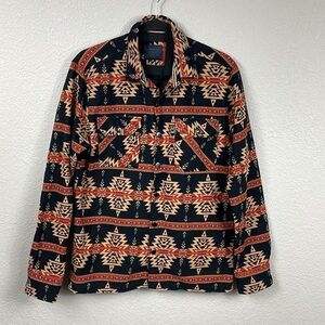 Nomad by Craft + Flow Nico Tobacco Aztec Twill Shirt Jacket Shacket Western Sz S